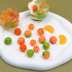 SNASAN 10pieces Fruits Tangerine Orange Handmade Materials Candy Toys UV Epoxy Jewelry Filling Materials Lovely Beads