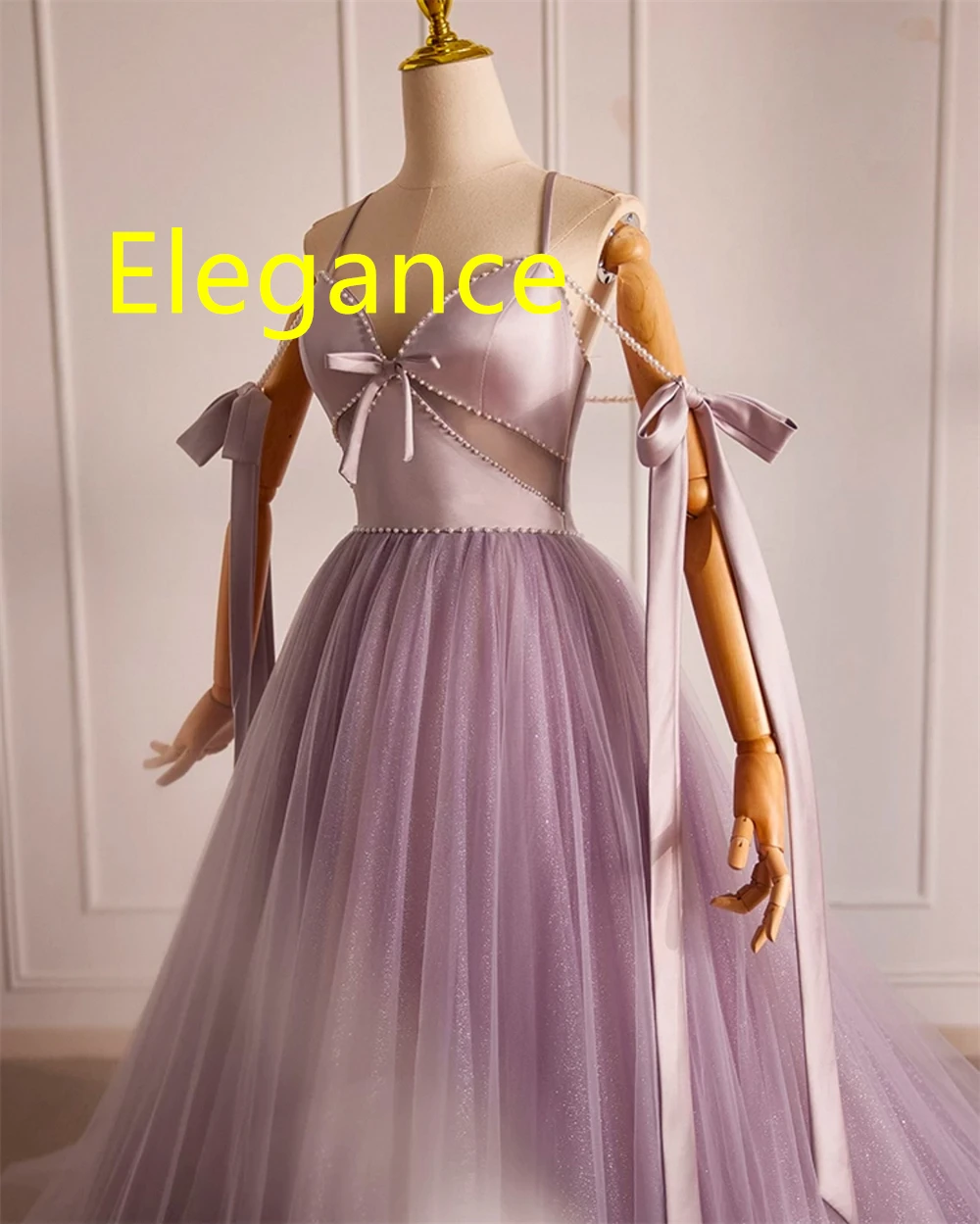 Robe de soirée en Organza violet clair, personnalisée, délicate, exquise, sans bretelles, épaules dénudées, sans manches, dos à lacets, robe de soirée