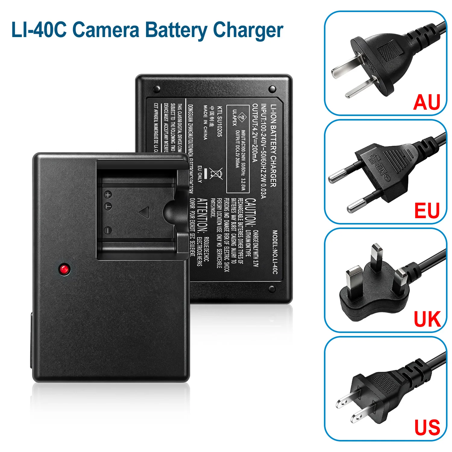 LI-40C Ladegerät für Kamera Olympus LI40B, LI42B Batterieladegerät X730, X735, X750, X560WP, X600, X730, X735, X795, X785, X785, X835, X845, X960 – Detail 7