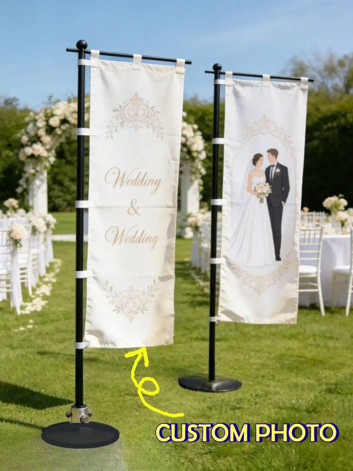 1pc Personalized Water Base Garden Flag, Single/Double-Sided Polyester, for Outdoor, Birthdays, Weddings, Graduations, Concerts