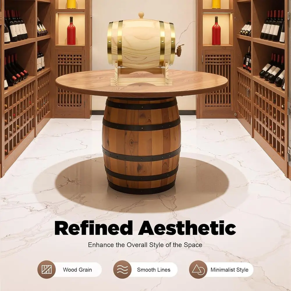 1.5L/3L/5L/10L Vintage Wood Timber Wine Barrel Dispenser or r Brandy Tequila Whiskey Rum Port (5L) - view 5