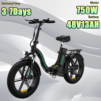 BK6S E Bike 750W Brushless Motor 48V13AH Removable Lithium Battery Electric Bike 20-Inch Tire Commuting Electric Bicycle