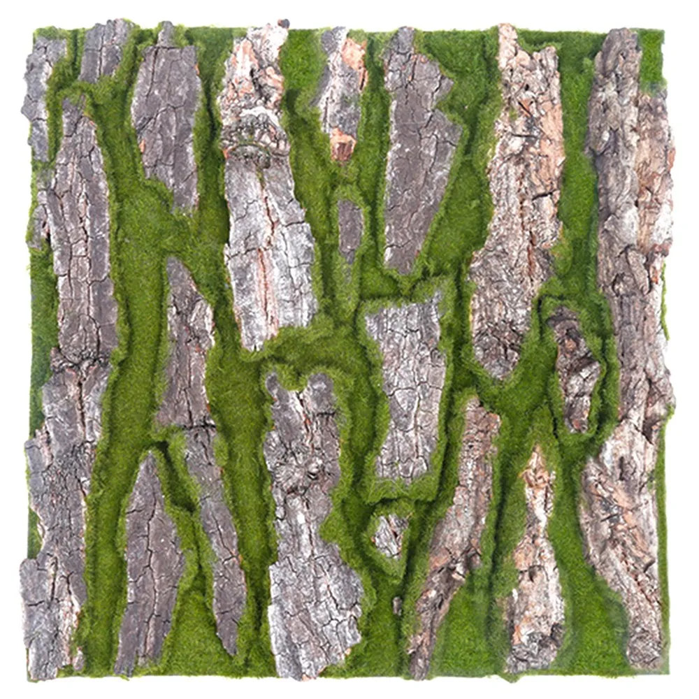 Simulation Tree Bark Home Sewer Decoration Fake Tree Bark Green Moss Wedding Decoration Grass Wall Artificial Plants-B