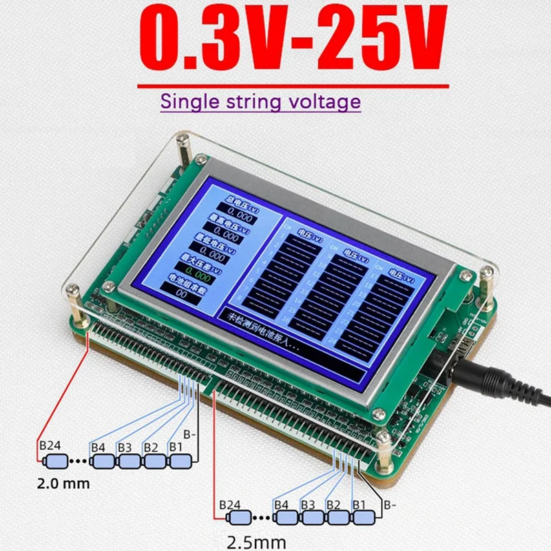 2025 New 1S-24S Voltage Tester Lithium Battery Pack Single Cell Measurement Series Volt Li- Lifepo4 LTO Batteries