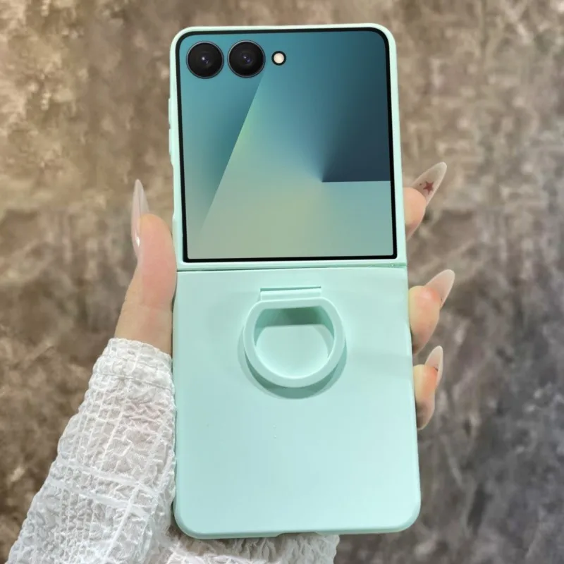 Luxury Matte Finger Ring Holder Case for Samsung Z Flip