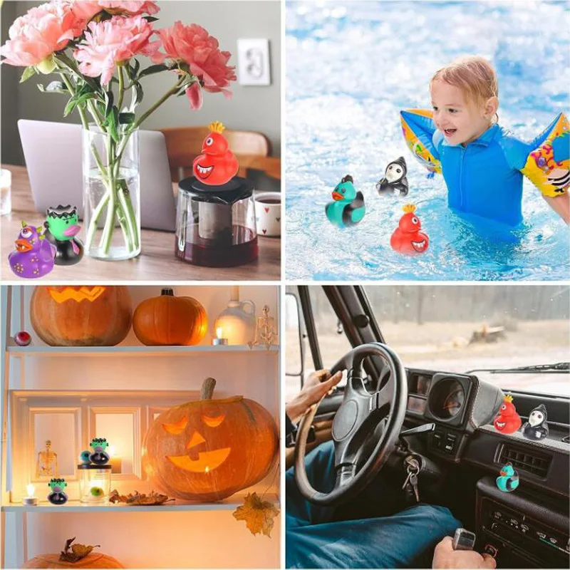 24 Pack Rubber Duck for Jeeps Bath Toy Assortment Bulk Floater Duck for Kids Baby Showers Toys Halloween Party Favors