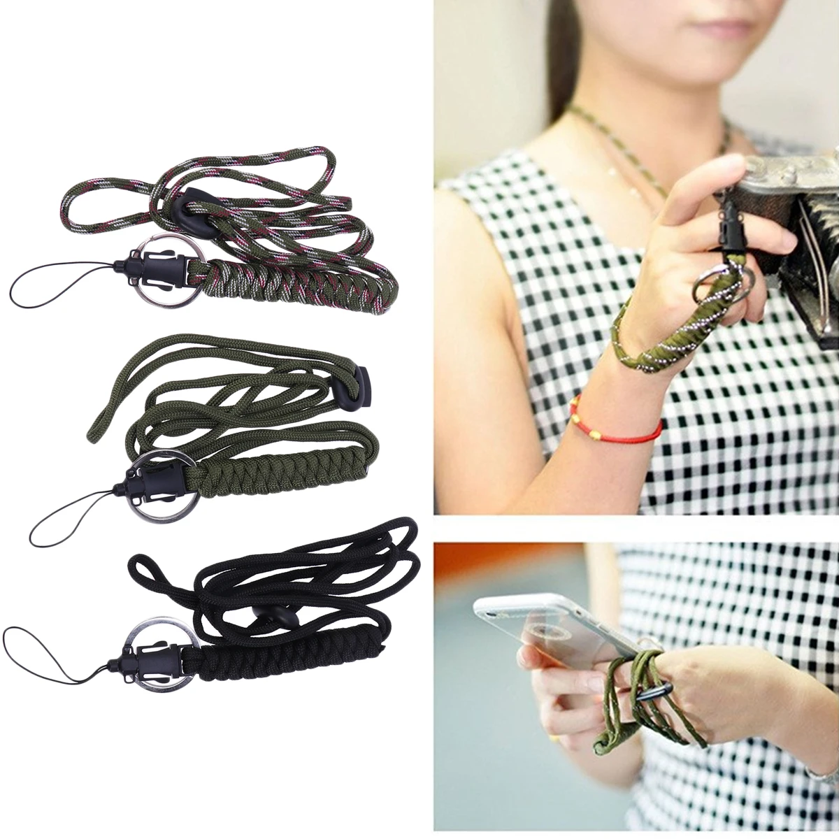 

6Pcs Waterproof Id Lanyard Multifunctional Paracord Nylon Neck Strap Adjustable Keychain Whistles Rope Badge Holder for Outdoor