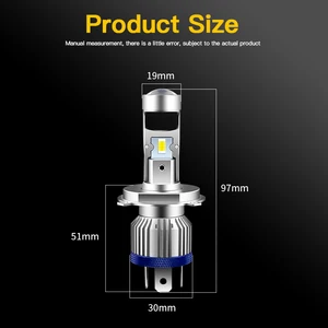 1 Stück Canbus für Yamaha Virago Royale 250 535 700 750 1000 H4 HS1 9003 Motorrad LED LED FAROL HI/LO Schwarze Lampe 6800LM 8 Hauptverkauf Leuchtturm Virago - №3