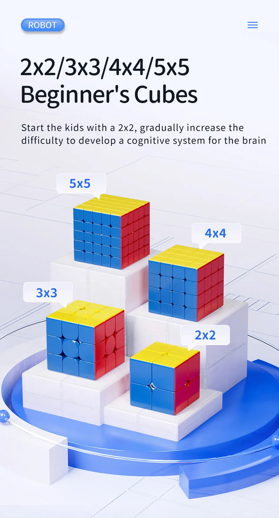 Moyu Meilong Zauberwürfel Roboter 2x2 3x3 4x4 5x5 Magnetische Und KEINE-Magnetische Version Professionelle Puzzle Spielzeug Für Kinder Cubo Magico – Detail 3