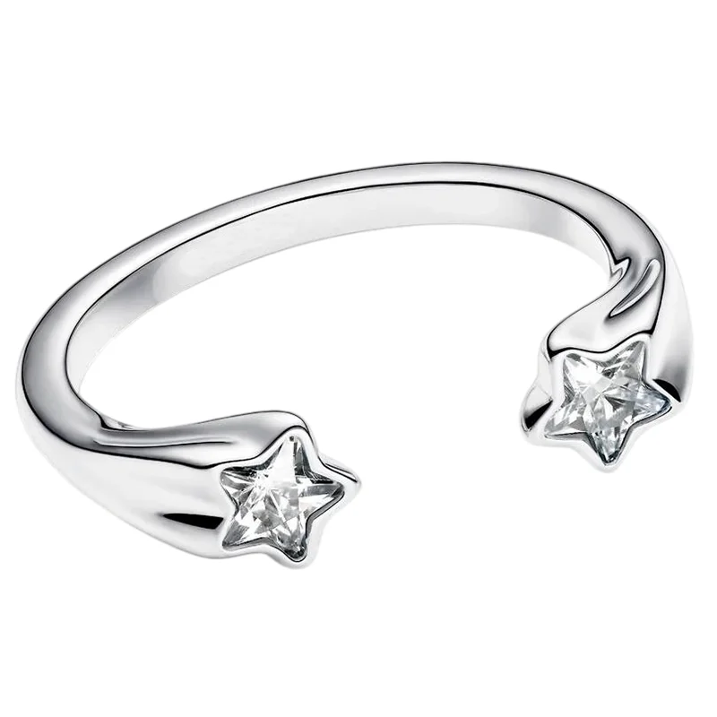 Women's 925 Silver Double Love Butterfly Gold Ring