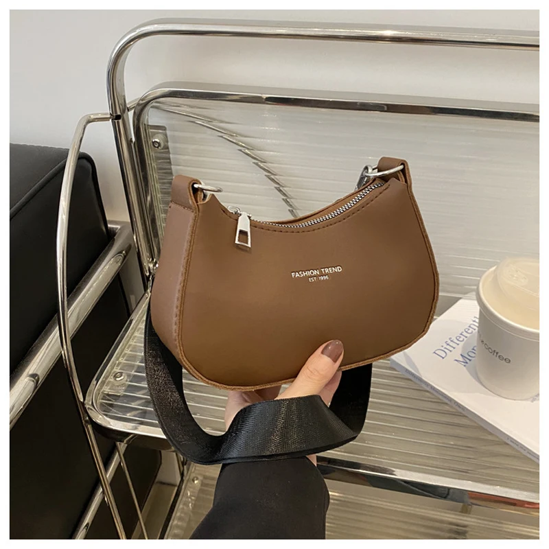 PU Leather Shoulder Bag Fashionable Cross-Body Bag Women'S Casual Commuter Bag Earphones Mobile Phone Lipstick Storage Bag