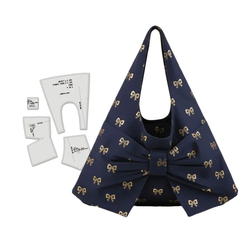 Bow Hobo Bag Sewing patterns, 1:1 scale women's handbag sewing patterns, stylish handbag prototype patterns