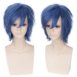 Blue Bob Cosplay Wig Short Anime Hair Synthetic Heat Resistant  Fiber Party Costume Wigs Cartoon Accessorries