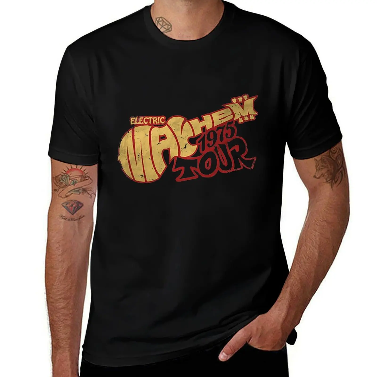 

Electric mayhem Tour 1975 T-Shirt cotton tshirt 100% t shirts designer T-Shirt