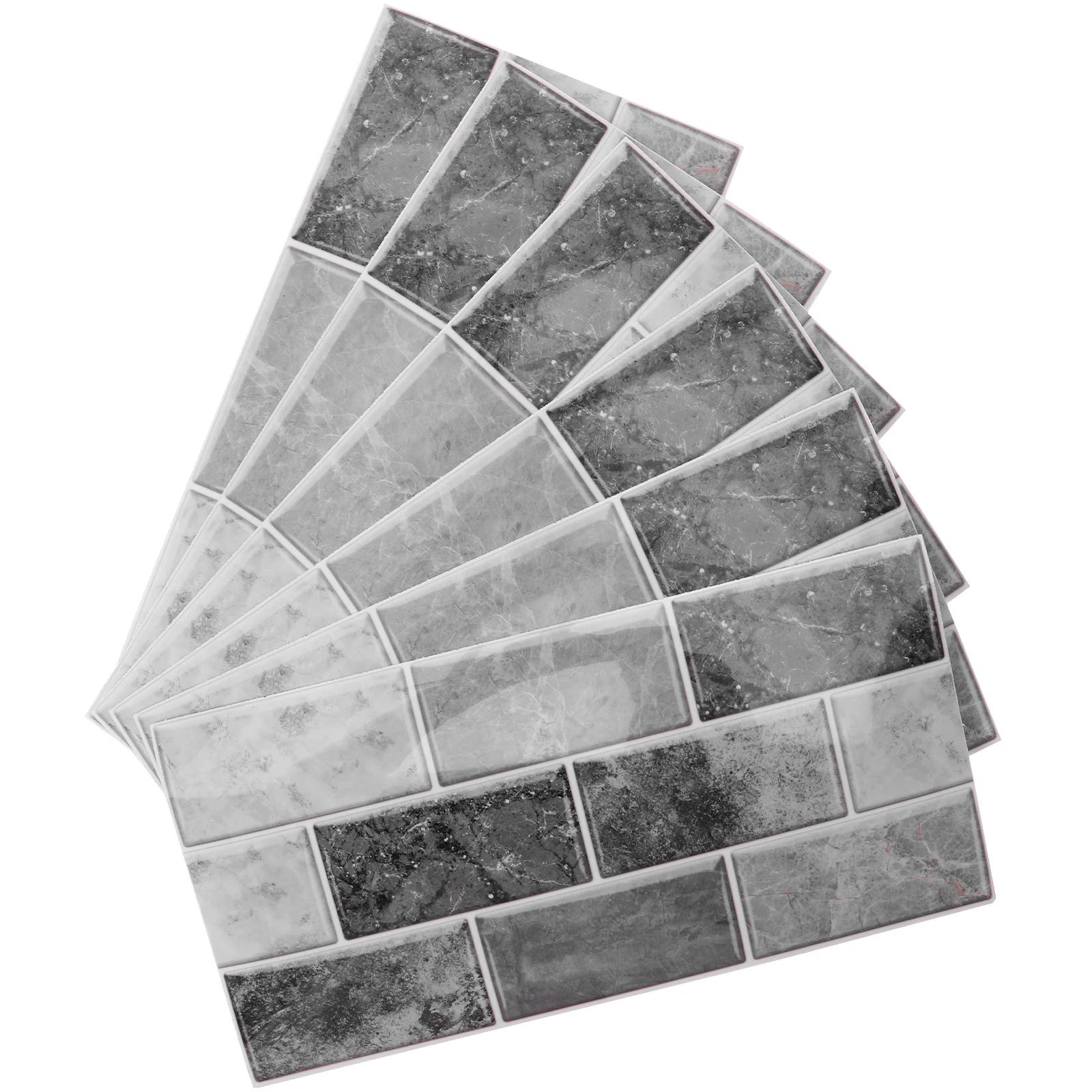 

6 Sheets Retro Tiles Self Adhesive PVC Kitchen Backsplash Bathroom Wall Decor Waterproof Oil Resistant Vinyl Wallpaper