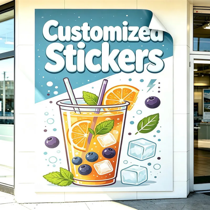 Any Size 100 cm Custom Stickers Suitable For Assisted Living Facility Coffee Shop Movie Theater Commercial Advertising Promotion