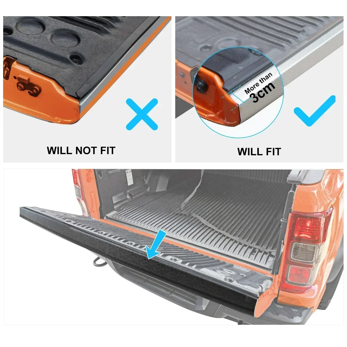 TAIL GATE TRUCK TRIM CAR ACCESSORIES SIDE RAIL COVER  FOR FORD RANGER RAPTOR 2018-2022 ALL MODEL CAR STYLING