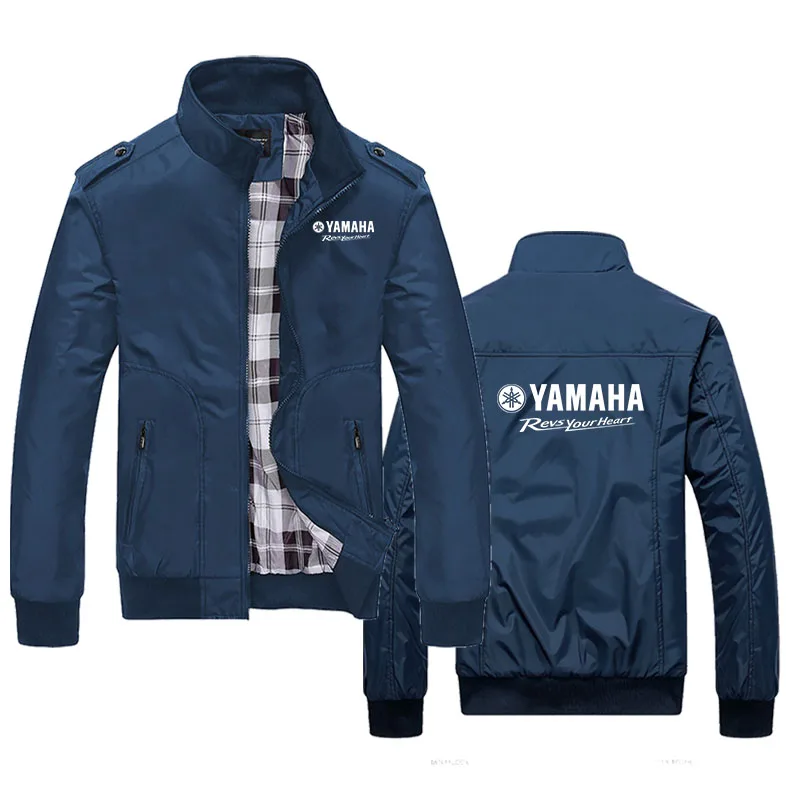 Yamaha Men's Racing Jacket - Motorcycle Windproof And Waterproof Coat - Casual Sportswear - Simple Design-Zipper-Fitted Style