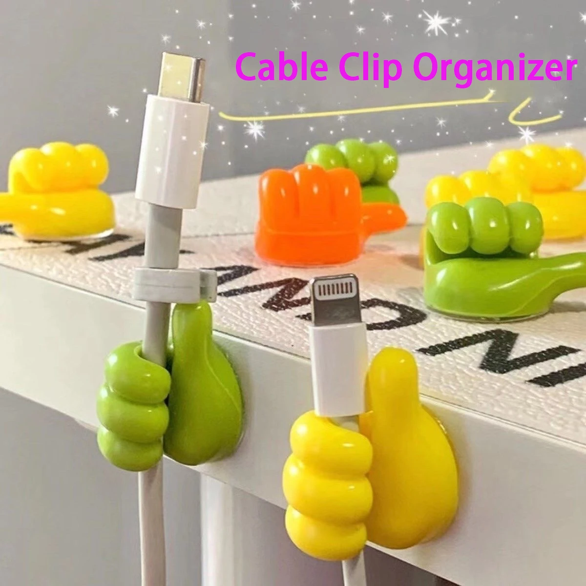 Cable Clip Organizer Wall Hooks Silicone Thumb Self Adhesive Wire Holder Cord Hanger Storage Office Desk Car Kitchen Bathroom