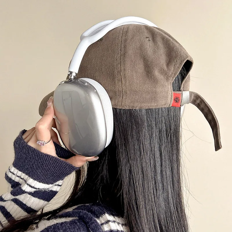 جراب ملون شفاف لسماعات AirPods Max ، جلد شفاف من البولي يورثين الحراري الناعم ، مضاد للخدش ، غطاء واقي للغاية ، لطيف