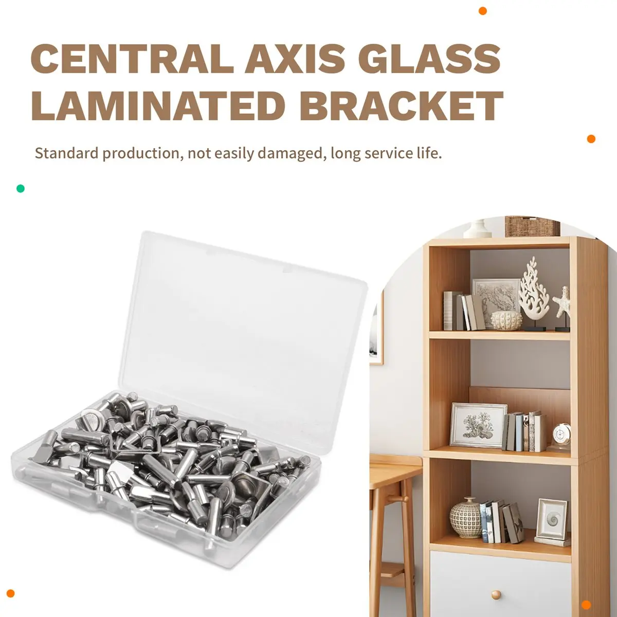 

Металлические крепления для полок maiABIY, 100 шт., 4 вида, для кухонных шкафов, книжных полок, серебристые