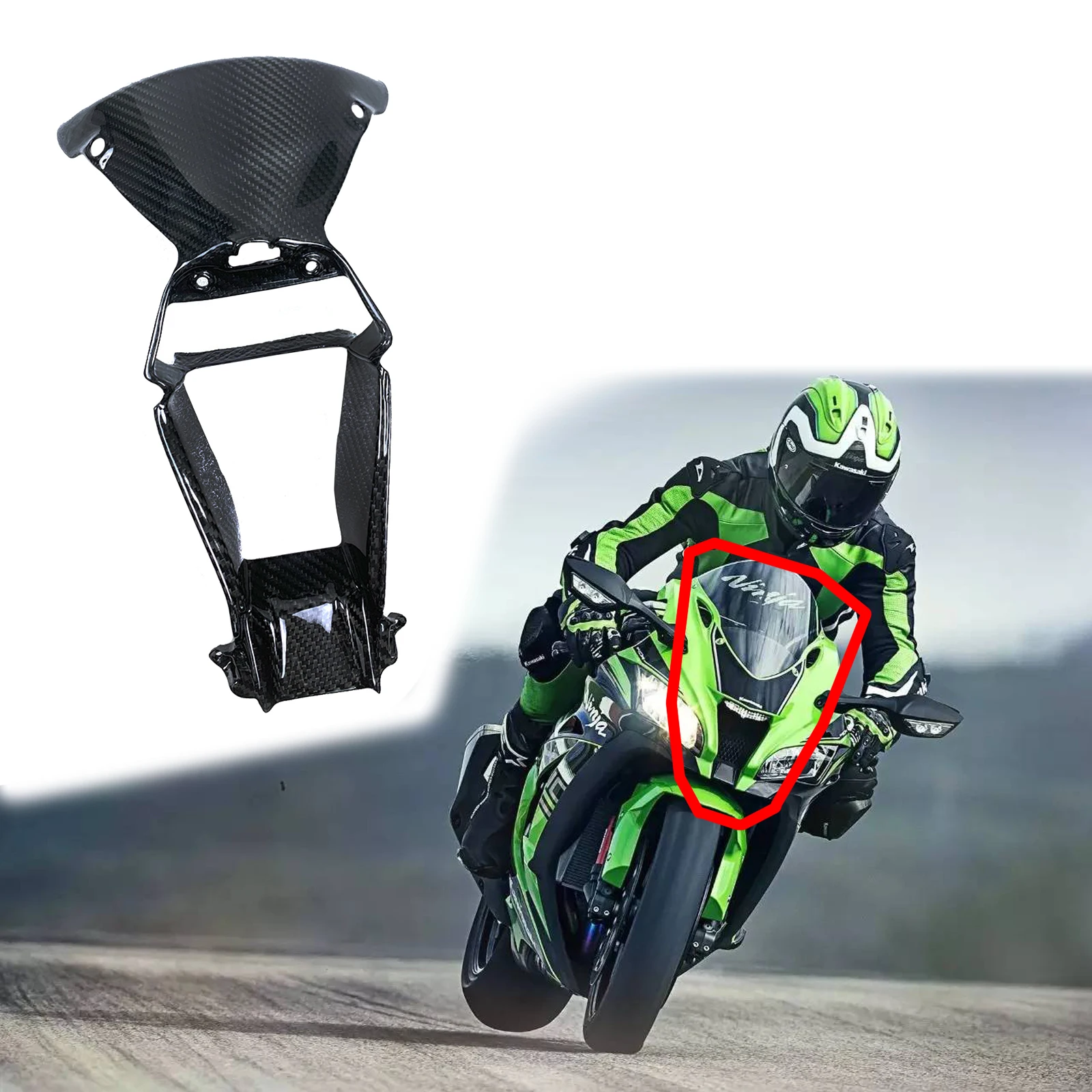 

Модифицированная крышка воздухозаборника из карбона для Kawasaki ZX10R