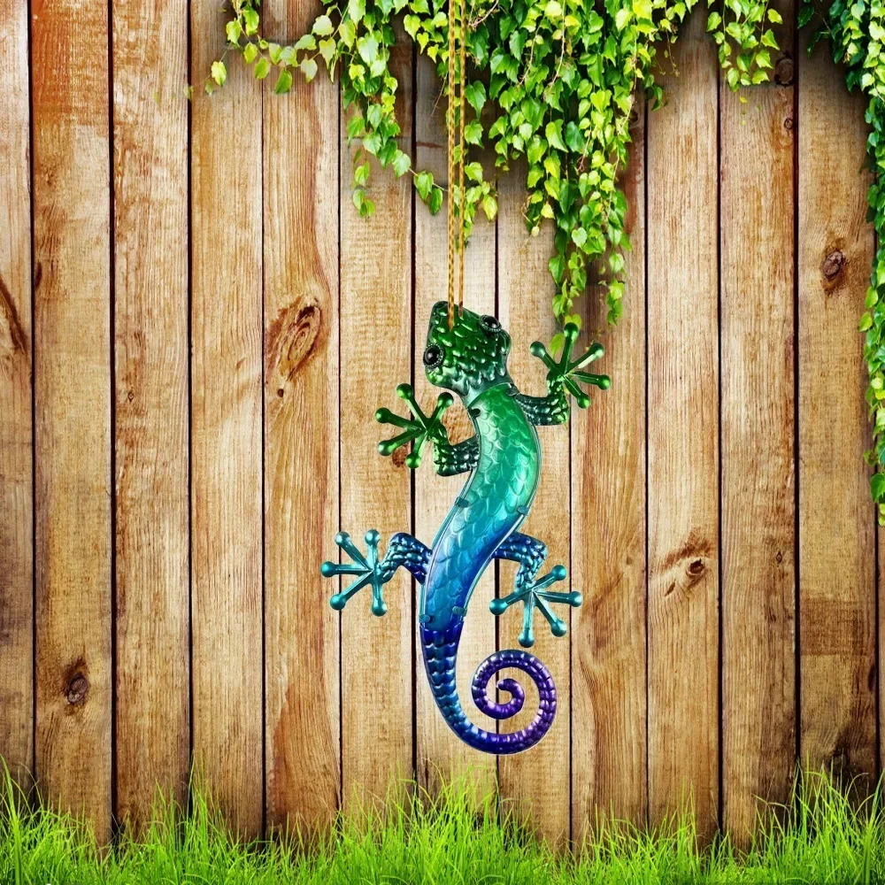 New Gecko Garden Decor Colorful Wall Art Set for Miniatures Decor Acrylic Lizard Ornaments for Indoor Outdoor Spaces for Room