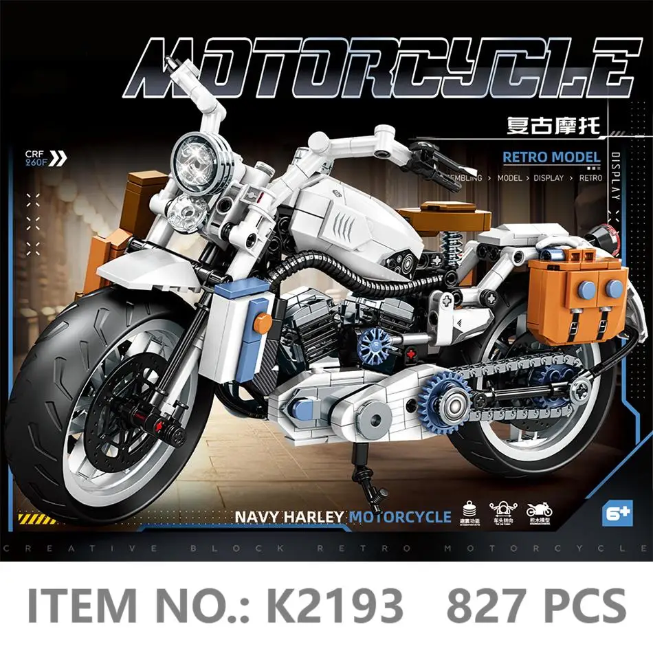 MOC التقنية دراجة نارية موتو سيارة نموذج اللبنات الرجعية سباق Motobike المركبات نموذج الطوب لتقوم بها بنفسك لعب للأطفال الهدايا