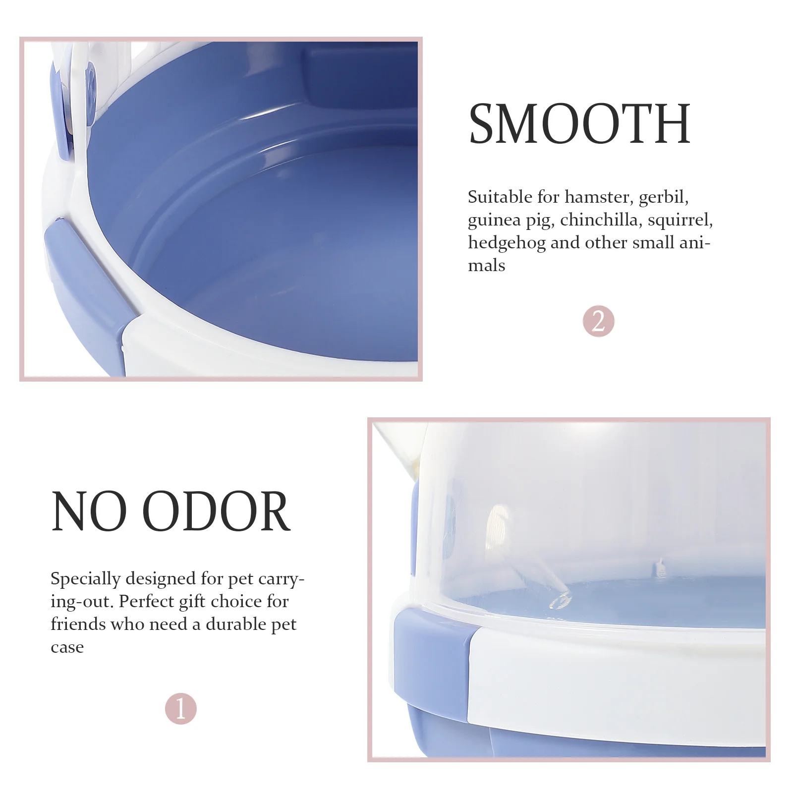 

Small Pet Carrying Cage Transparent Design Portable Handle Handheld Hamster Travel Cage Outdoor Use Breathable Pet Container