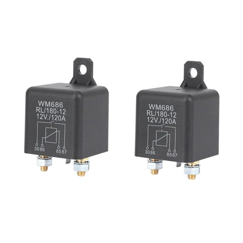 2 PCS DC 12V Relay Battery Isolating Relay 12V / 120A Load for Car Trucks Car (12V / 120A)