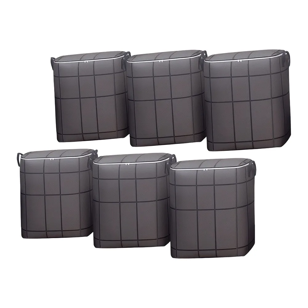 140L Spacious Organizer Bags for Clothes Bedding and Home Storage Featuring Fabric Construction and Stylish Grid Pattern