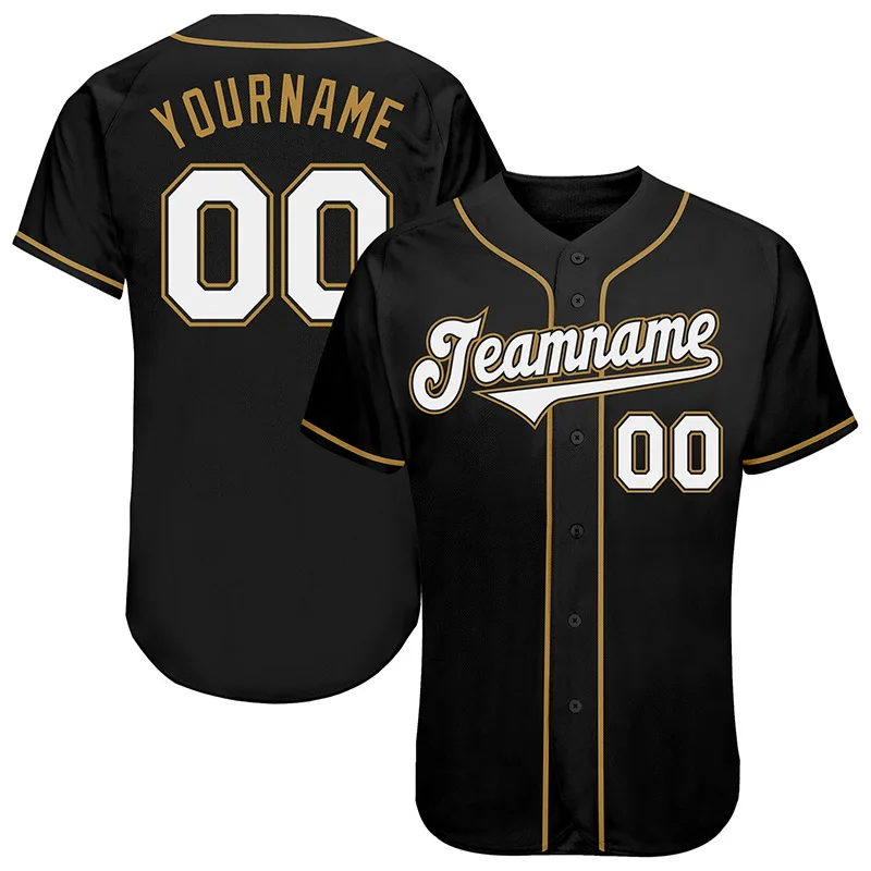 Camisa personalizada Baseball Jersey para homens e mulheres, camisa esportiva, unisex, 3D impresso, Black Series