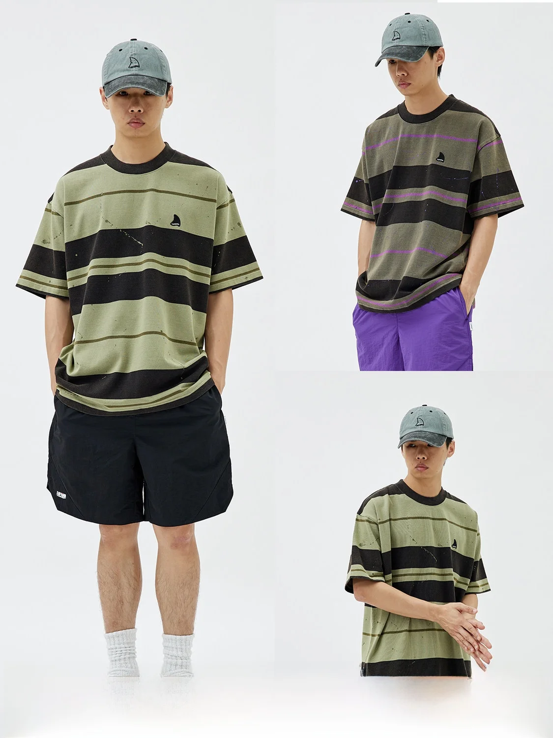 

Футболка LAPIVIMA с коротким рукавом, ручной работы, в полоску, молодежная, модная, летняя, свободного кроя, базовая модель