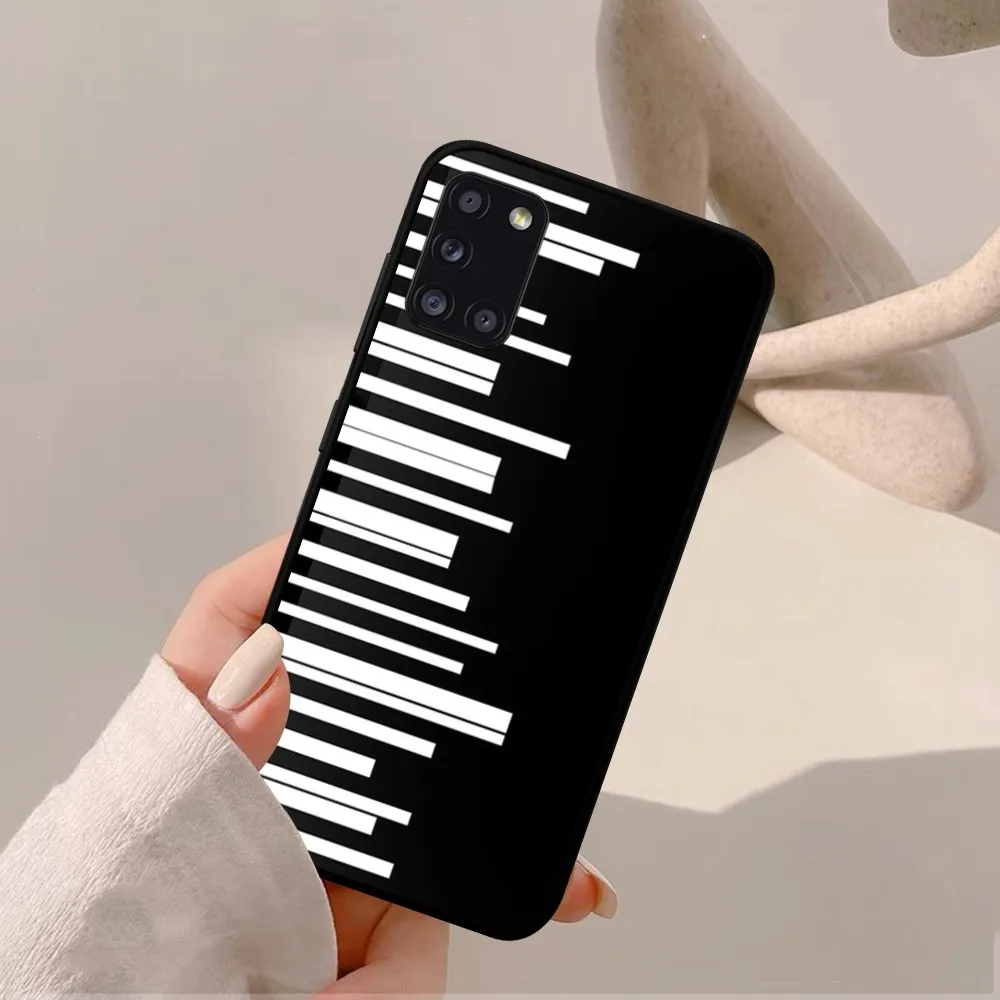 Black And White Piano Keys Notes Phone Case For Samsung A 10 11 12 13 20 21 22 30 31 32 40 51 52 53 70 71 72 73 91 13 shell