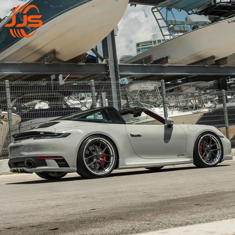 JJS 2 Pcs Custom 18-24 Inch Multi-spoke Polished Lip Forged Aluminum Alloy Passenger Car Wheel Hub For Porsche 911