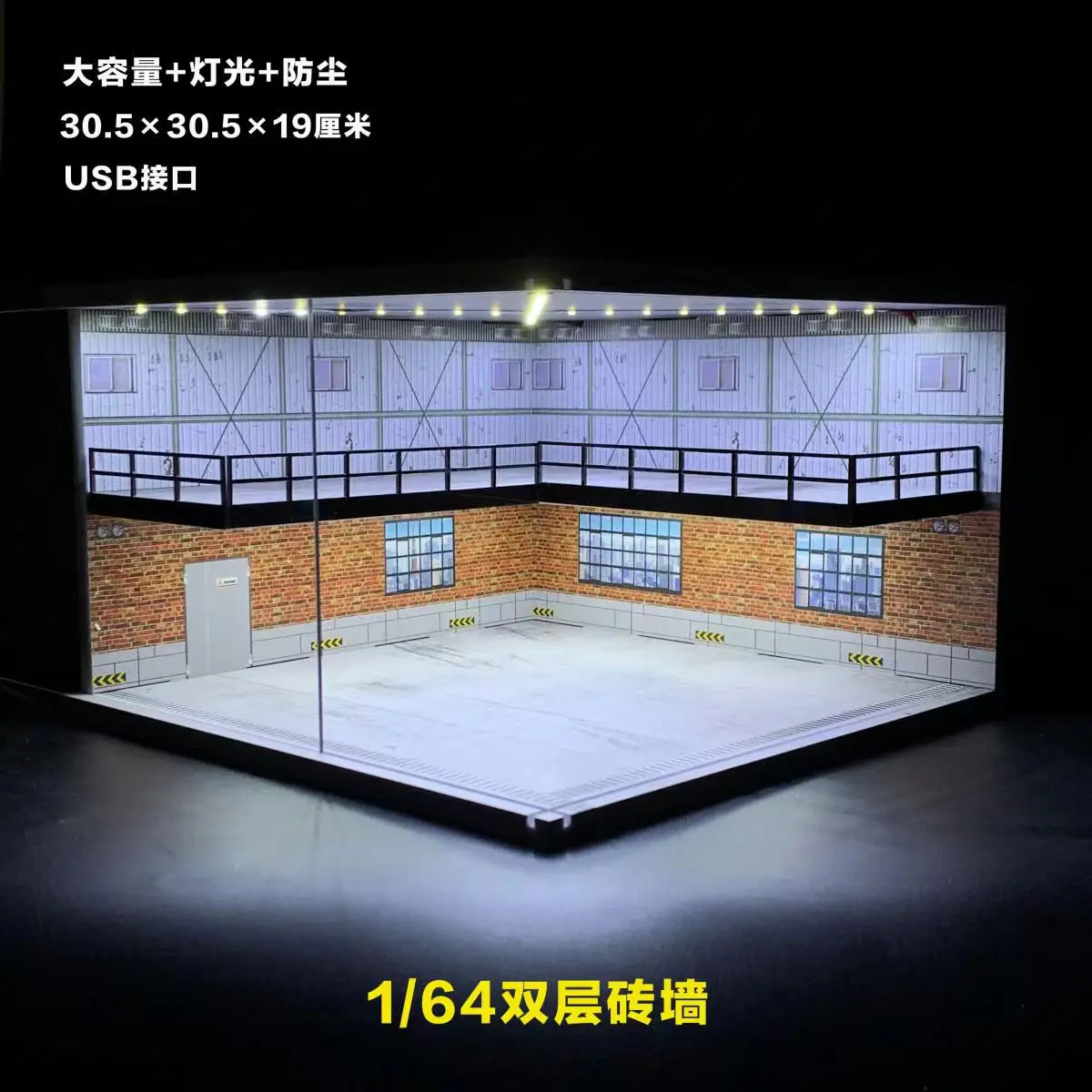 1/64 1/32 Car Garage Diorama Model Diecast Assemble LED Lighting Car Parking Lot Backdrop Display Scene Model Toy