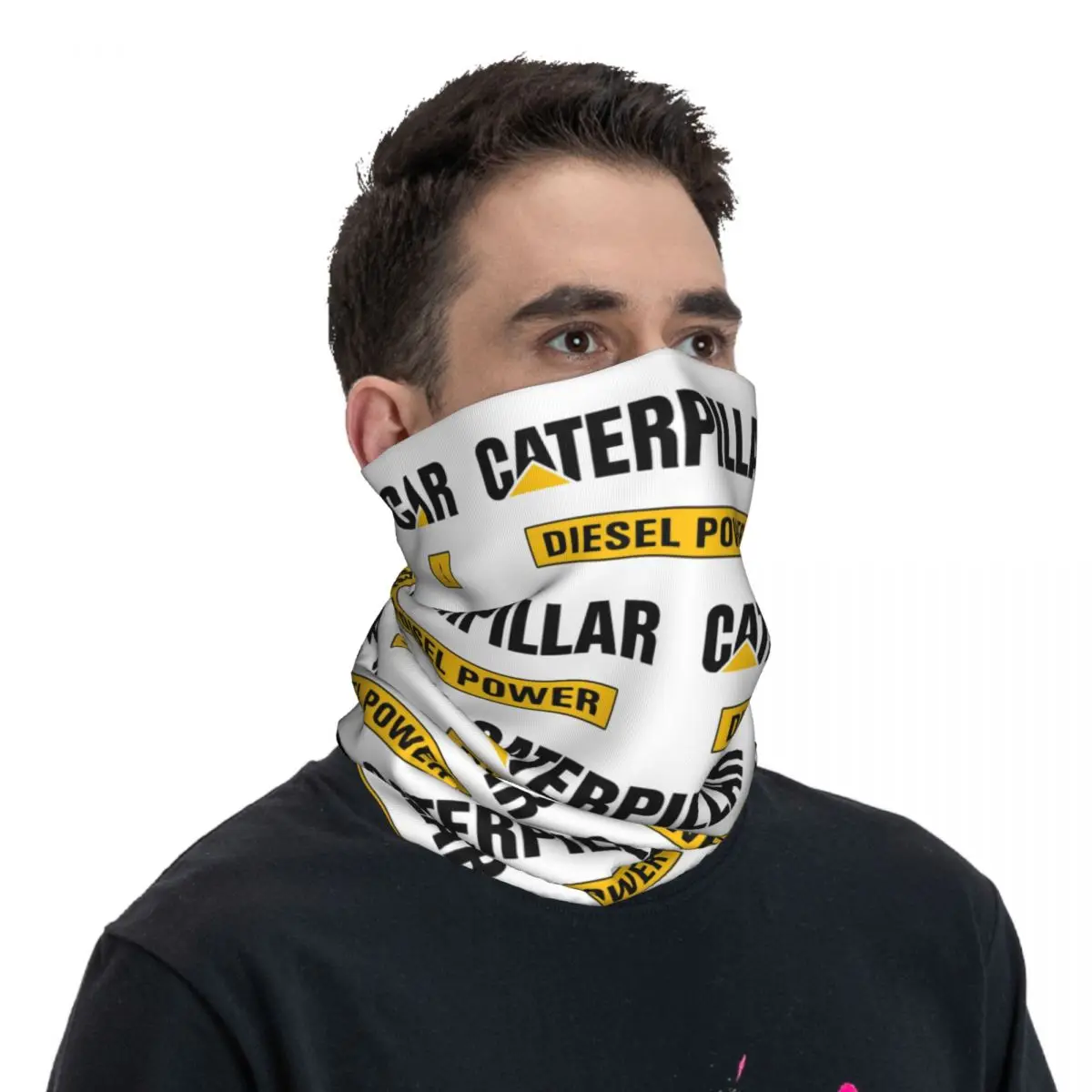 CAT Letter LOGO Bandana Neck Gaiter Printed Balaclavas Mask Scarf Multi-use Headband Fishing for Men Women Adult All Season