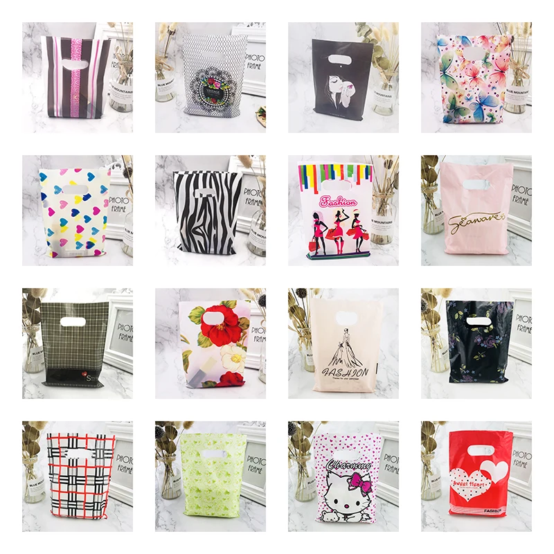 100pcs/lot  Randomly send patterns Plastic bags 25*20cm  Wholesale Carrier bags Packing shopping bags