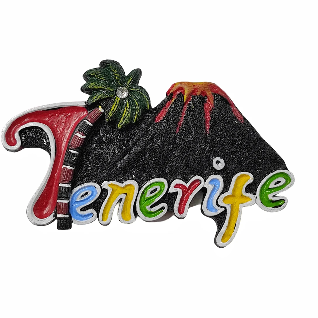 Tenerife España Imán de nevera 3D Regalo de recuerdo, Colección de decoración del hogar con imán de refrigerador Tenerife hecho a mano de resina