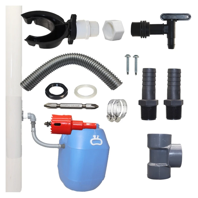 Water Butt Filler Kit For Downpipes, Rainwater Collector, Rain Barrel Diverter Kit Connects Downpipe To Water Butt