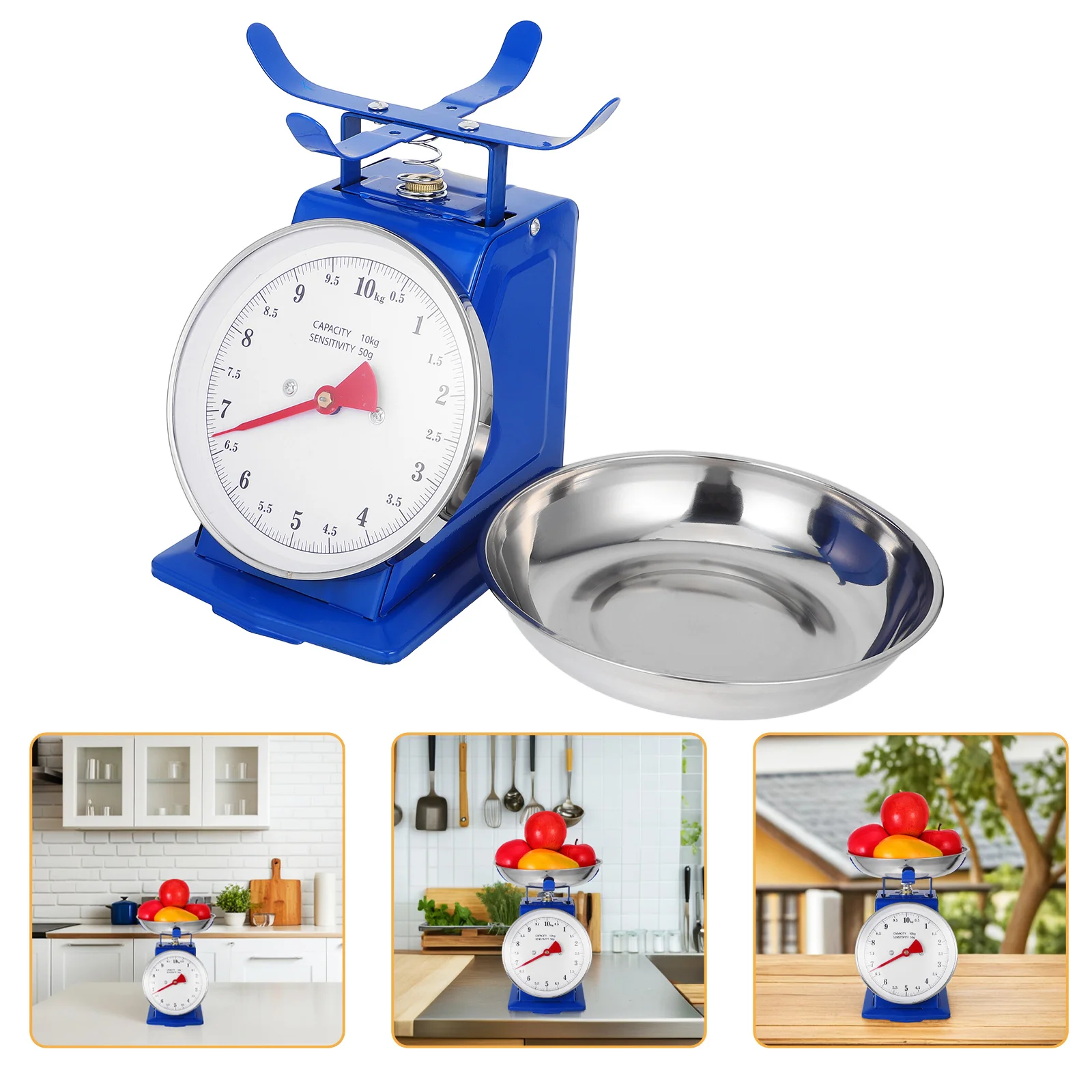 

Mechanical Kitchen Food Scale Vintage Style Stainless Steel Detachable Tray Easy Read Dial Baking Cooking Meal Prep Scale