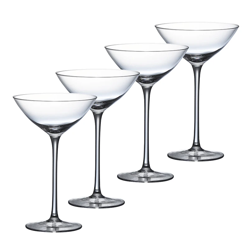 4PCS 150ml V Shape Goblet Cocktail Glasses Martini Glass Set Of 4