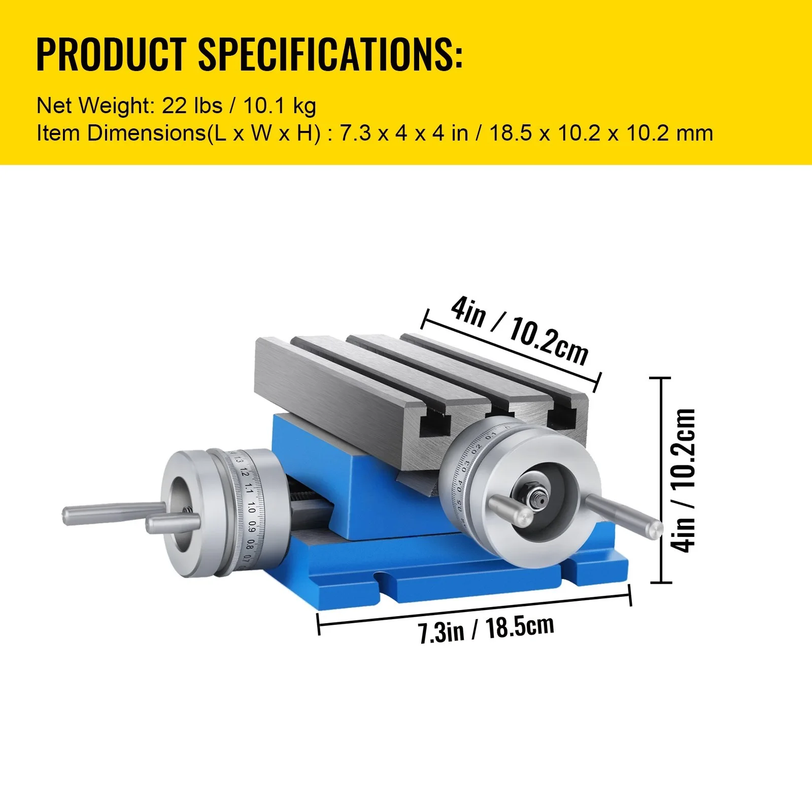 Milling Machine Cross Slide Worktable 4\'\'x7.3\'\' 2 Axis Compound Precision Compound Milling Work Table