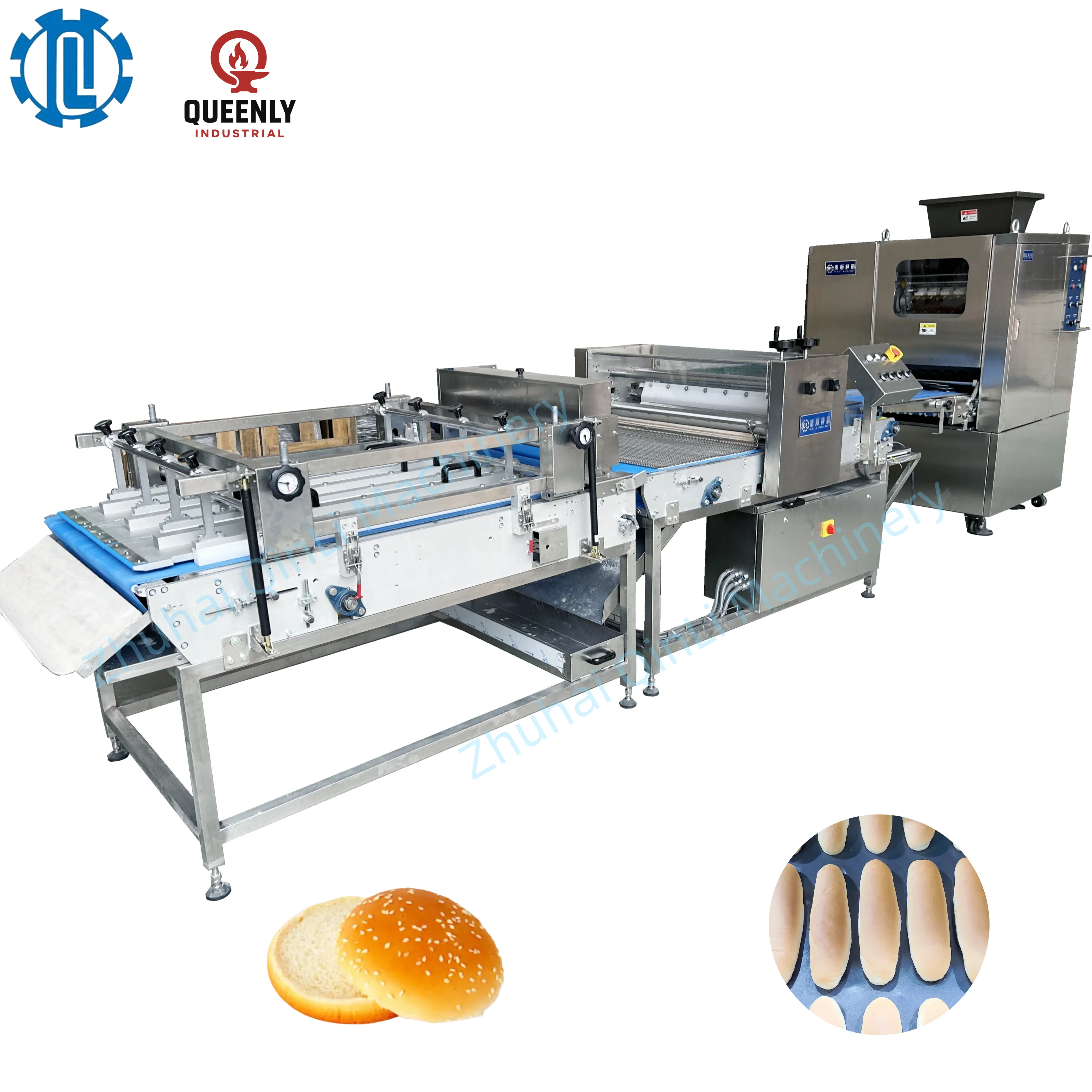 HCY Multifunctional Automatic Burger Hot Dog Buns Dough Moulder Machine Motor Food Grade Stainless Steel 304 High Capacity 10000