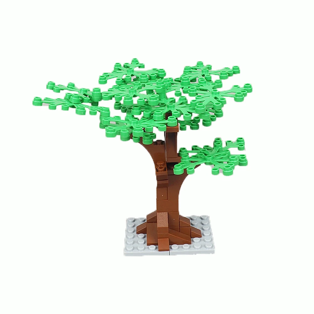 MOC DIY Dschungel-Garten & Baum-Bausteine - Hoflandschaft-Steine Kompatibel mit Großen Stadtansicht-Sets