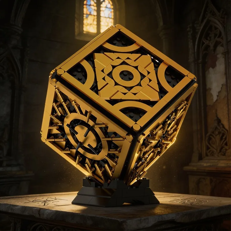 MOC Mysterious Puzzle Box Building Block Model Openable Gothic Box Design Dark Style Fun DIY Building Desktop Ornament Toy
