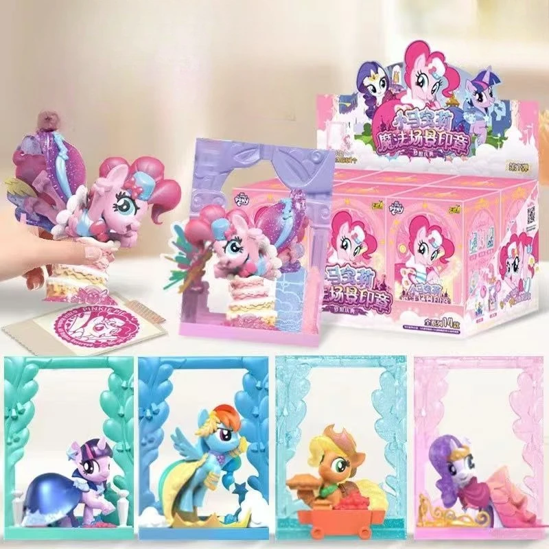 My Little Pony Pinkie Pie Rainbow Dash Animation Peripheral Creative Cute Cartoon 3D Doll Scene Stamp Children's Reward Toy Gift