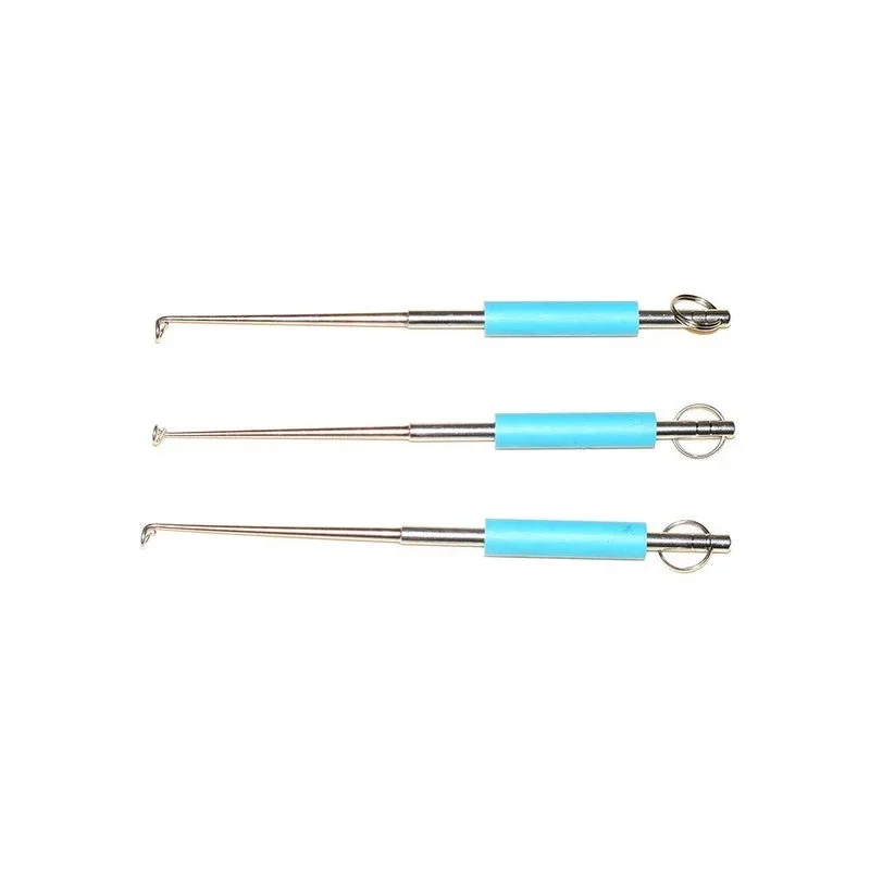 1/3 قطعة الفولاذ المقاوم للصدأ سهلة خطاف الصيد مزيل سلامة الصيد هوك النازع ديتاشر جهاز فصل سريع أدوات الصيد #6