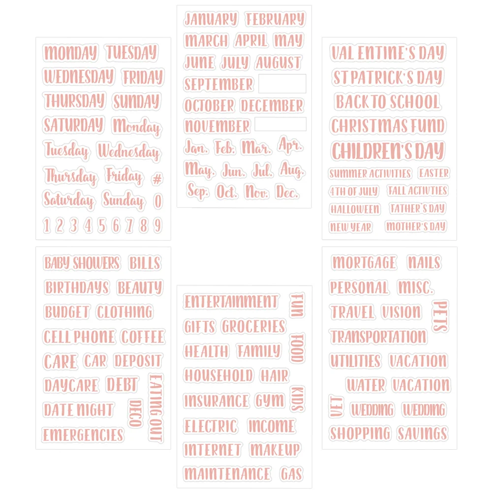 117 Pcs Cash Envelope Rose Gold Binder Sticker Small Label Multi-function Budget Supply Money Household Pvc Tabs