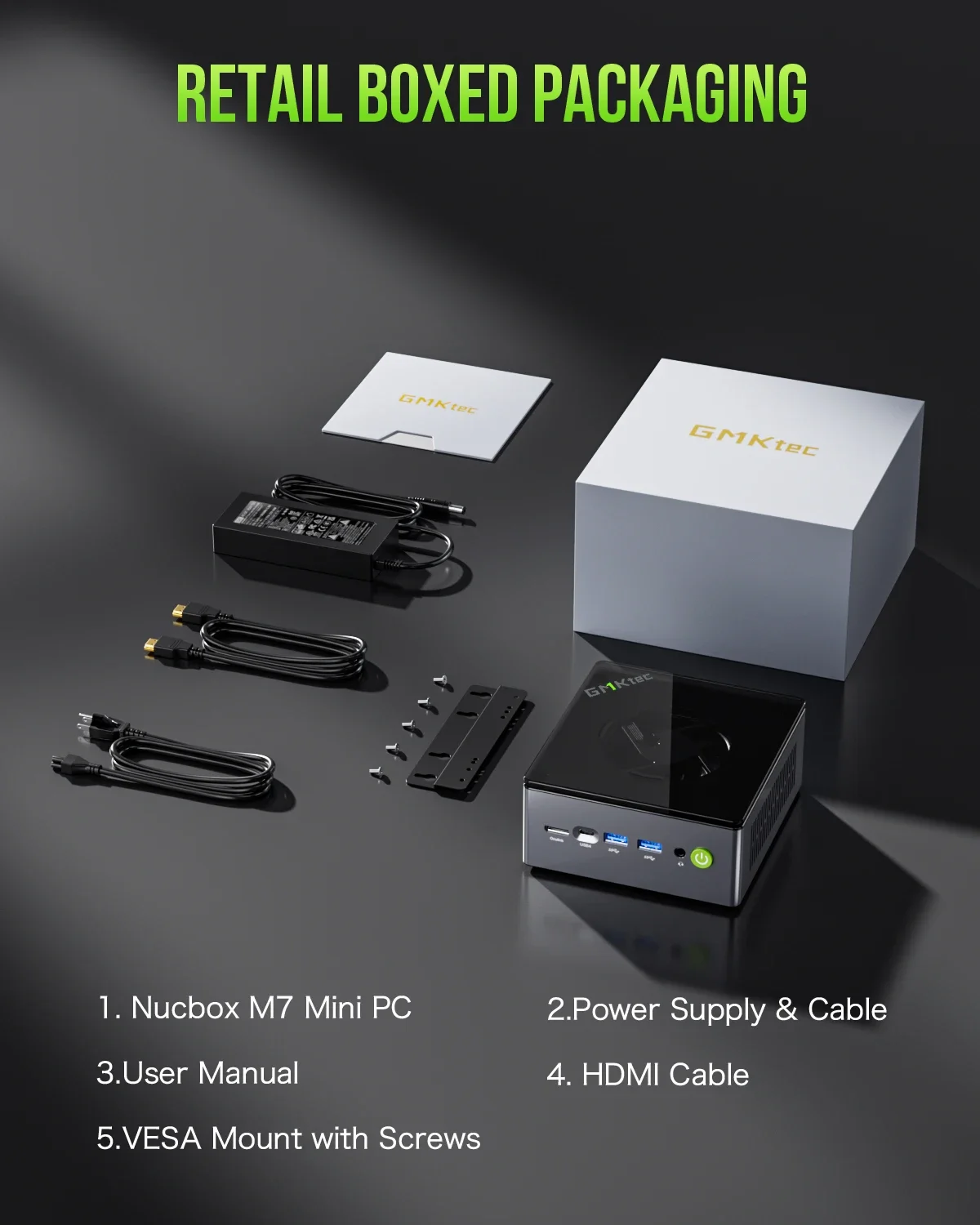 GMKtec M7 MINI PC Updated Version AMD R7 Pro 6850H Wins 11 Pro DDR5 NVME SSD PCIE 3.0 Wifi6 BT5.2 8K HD Desktop Gaming Computer